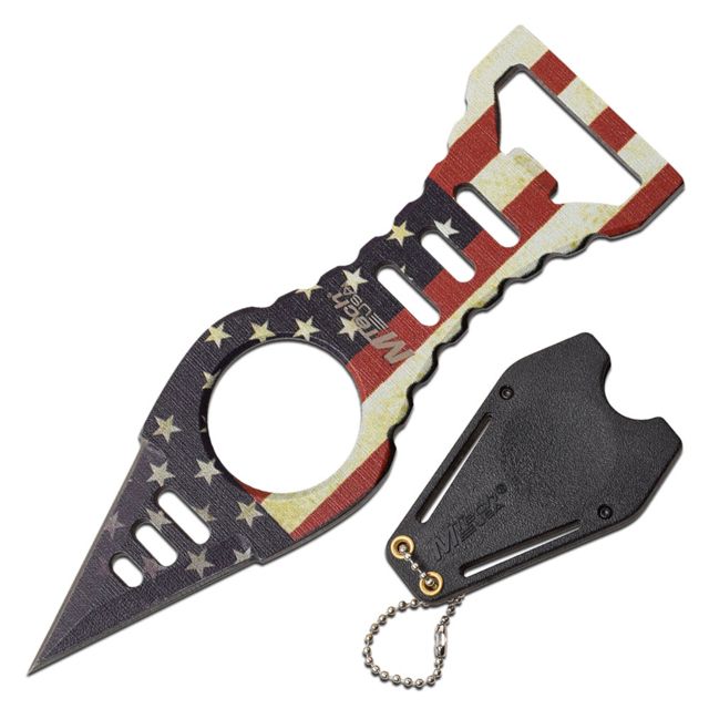 Mtech Fixed Neck Knive 1.35in Blade 3CR13 Steel Blade Knive US Flag - Mtech