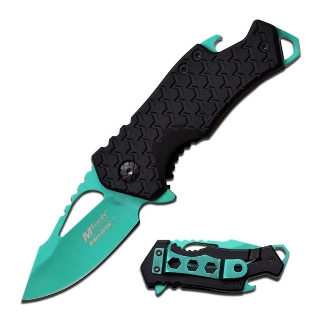 Mtech Folding Knife Stainless Steel Blade 2.25in Black Nylon Fiber Handle - Mtech