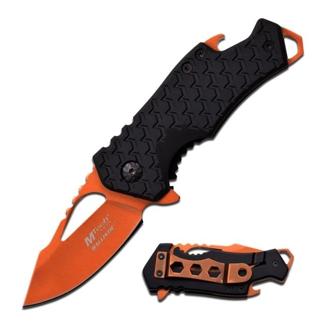 Mtech Folding Knife Stainless Steel Blade 2.25in Black Nylon Fiber Handle - Mtech