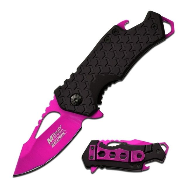 Mtech Folding Knife Stainless Steel Blade 2.25in Black Nylon Fiber Handle - Mtech