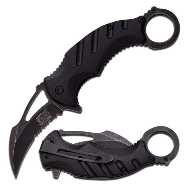 Mtech Folding Blade 3.4in Stainless Steel Blade Black G10 Handle - Mtech