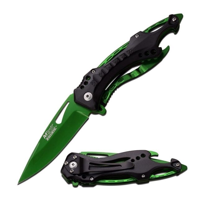 Mtech Folding Blade 3.75in Stainless Steel Blade Black Aluminum Handle - Mtech