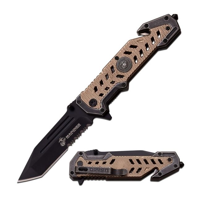 Mtech Folding Blade 4in Stainless Steel Blade Aluminum Handle - Mtech