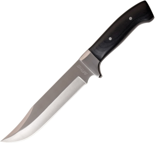 Mtech Knife 12in Overall 7in Satin 3Cr13 SS Clip Point Blade Black Pakkawood Handle SS Guard Black Nylon Sheath - Mtech