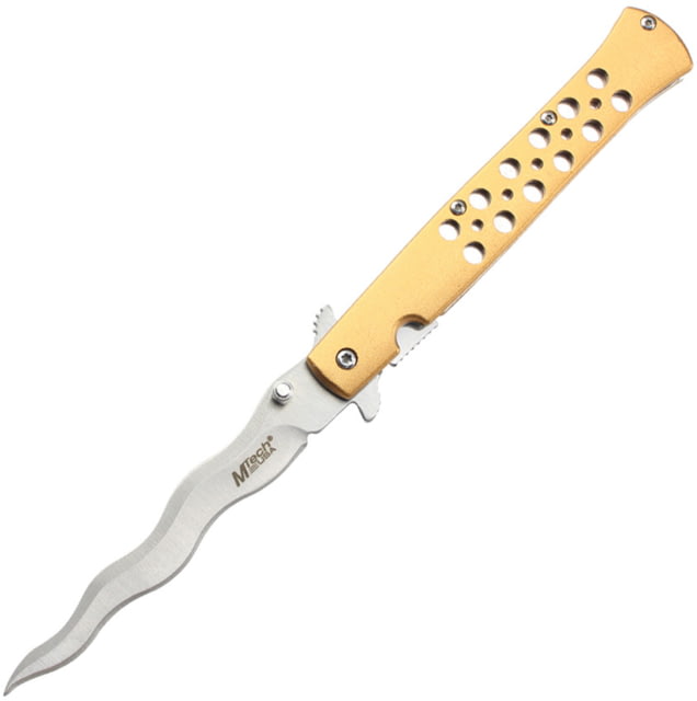 Mtech Linerlock A/O Gold Wavy - Mtech