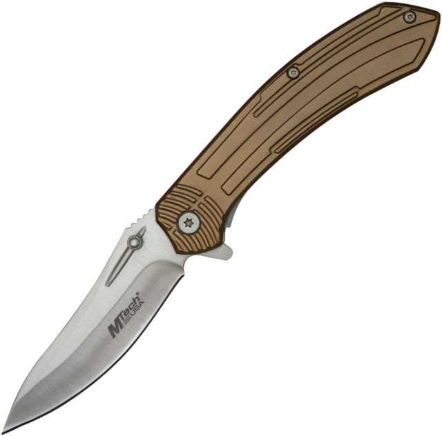 Mtech Linerlock A/O Tan  3.50 in Assisted Opening Folding Knife Tan aluminum - Mtech