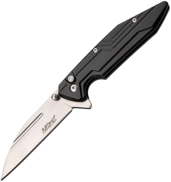 Mtech Linerlock Folding Knife 3" satin finish 3Cr13 stainless blade Black anodized aluminum handle - Mtech
