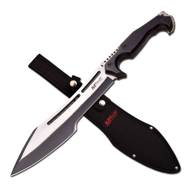 Mtech Machete 9.75in Stainless Steel Blade Black Pakkawood Handle