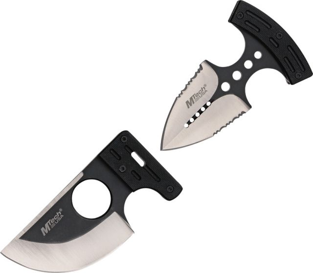 Mtech MTech Push Combo Fixed Blade Knife2.75in440C Stainless Two Tone BladeTextured Black G-10 Handle - $17.99 at Optics Planet