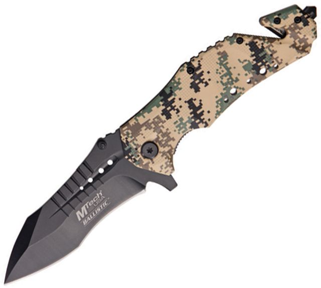 Mtech Rescue Linerlock A/O Camo Knife - Mtech