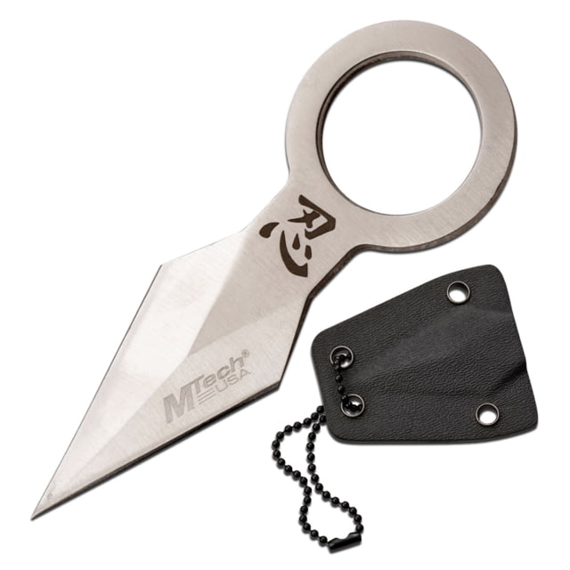 Mtech Spear Point Fixed Blade Knife w/Bead Chain 1.75 in 3Cr13 Stainless Steel Stainless Steel Satin