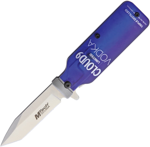 Mtech Vodka Linerlock A/O Folding Knife 2.5" satin finish stainless tanto blade ABS handle - Mtech