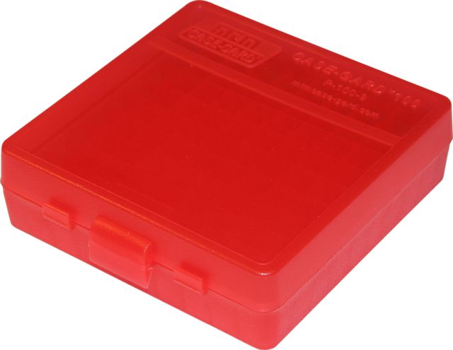US MTM 100 Round 9MM/380 Pistol Ammo Box, Clear Red, P100929 Tech Data