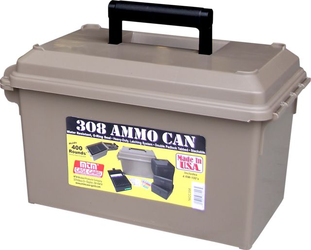 MTM 308 Cal Ammo Can includes 4 RM-100's Dk Earth large
