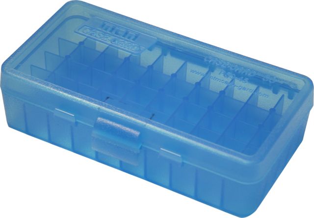 MTM 50 Round 45ACP/10MM Blue Pistol Box, P504524 by USA MTM Reloading Ammo Boxes