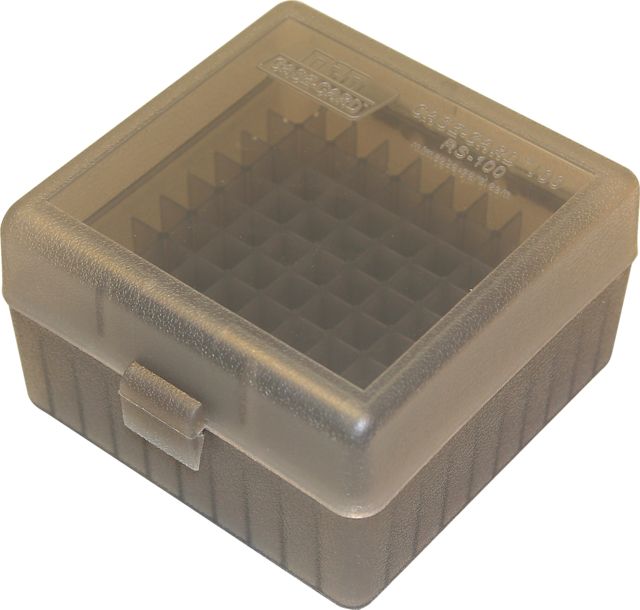 US MTM Ammo Box 100 Round Flip-Top 223 204 Ruger 6x47, smk/clear, small RS-100-41 Tech Data