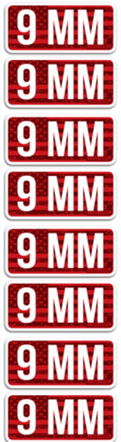 Mtm Ammo Caliber Labels 9mm 8-pack