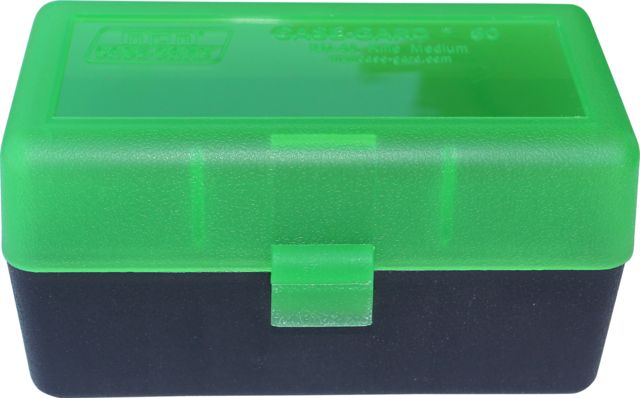 MTM Case-Gard 50 Rifle Ammo Boxes .22-250 To .308 Clear Green/Black
