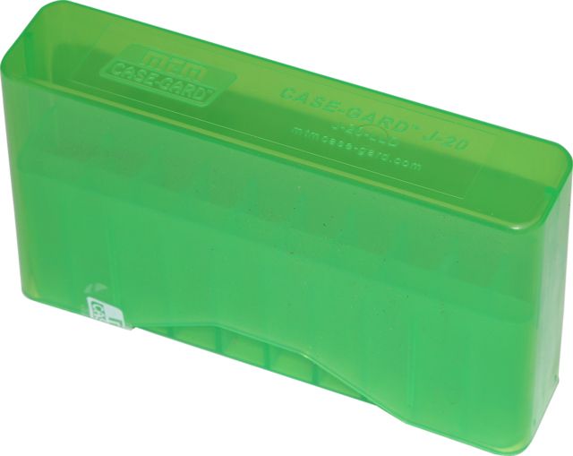 MTM J-20 Slip-Top Boxes .300 To 7mm Magnum Caliber, Clear Green, J-20-LLD-16 by USA MTM Reloading Ammo Boxes