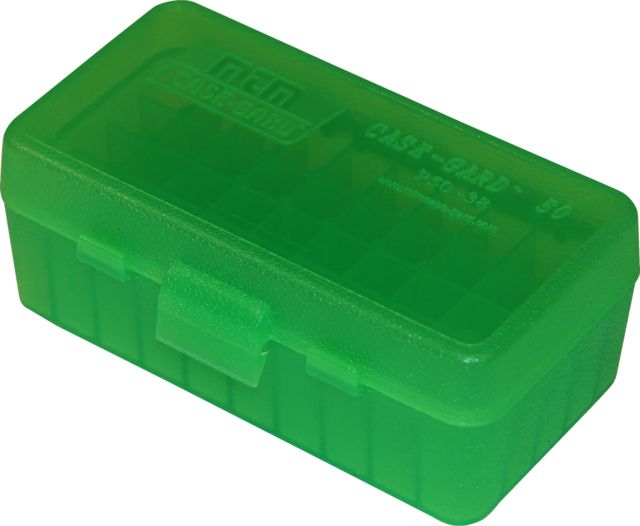 MTM P50 Fliptop Box Handgun .38-.357 Magnum, Clear Green, P50-38-16 by USA MTM Reloading Ammo Boxes