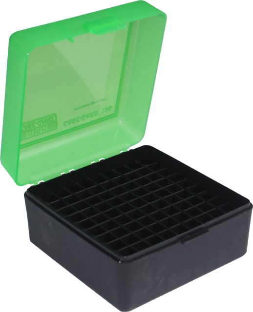 MTM RM-100 Rifle Ammo Box .22-250/.308/.243 Clear Green/Black - MTM Case-gard
