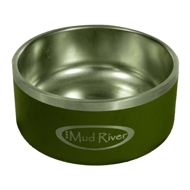 Mud River Stainless Steel Dog Food Bowl Grn Green 64 oz