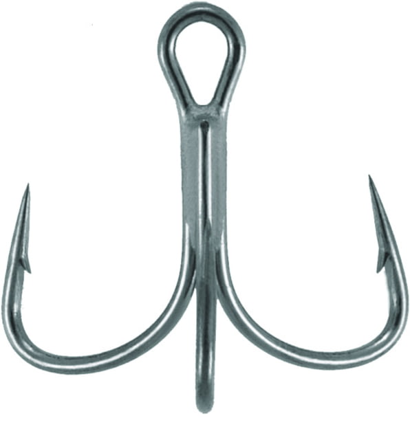 Mustad Ultrapoint KVD Elite Opti-Angle Treble Hook Needle Point Wide Gap Ringed Eye Black Nickel Size 2 6 per Pack
