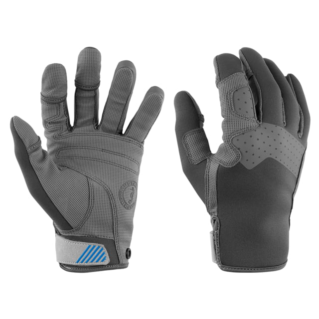Mustang Survival Traction Closed Finger Gloves - Grey/Blue - Small Small
