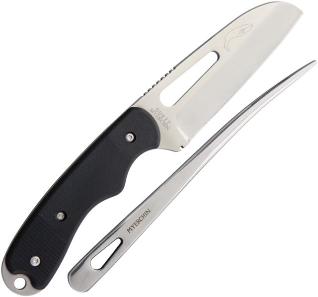 Myerchin Generation 2 Off-Shore System Fixed Blade Knife 3.75in Standard Edge Sheepsfoot Black G10 Handle - Myerchin