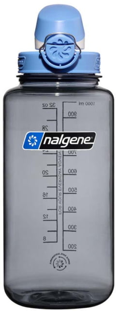 Nalgene Wide Mouth On The Fly Sustain Water Bottle Gray with Seaport Cap 32oz