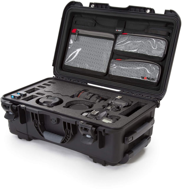 Nanuk 935 Case w/ 2 Bodies DSLR Lid Organizer Black Large - Nanuk