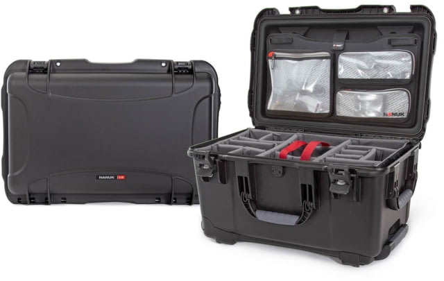 Nanuk 938 Pro Photo Camera Case Kit w/Lid Organizer / Padded Divider Black Large - Nanuk