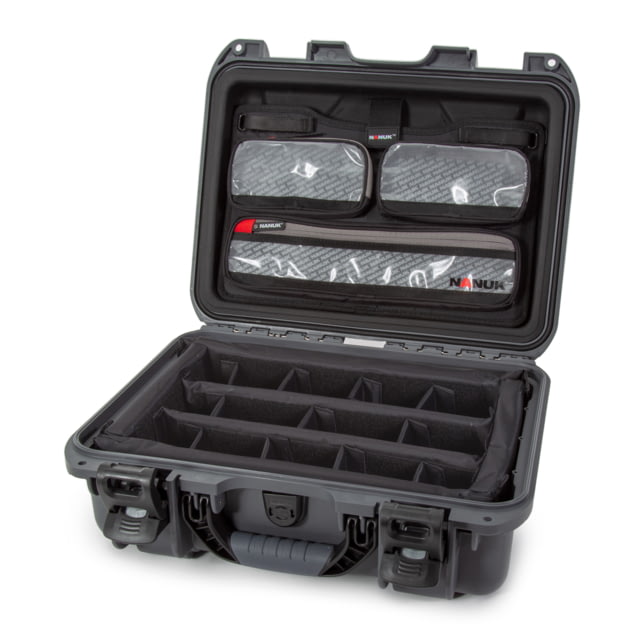 Nanuk 920 Pro Photo Camera Case Kit w/Lid Organizer / Padded Divider Graphite Medium - Nanuk