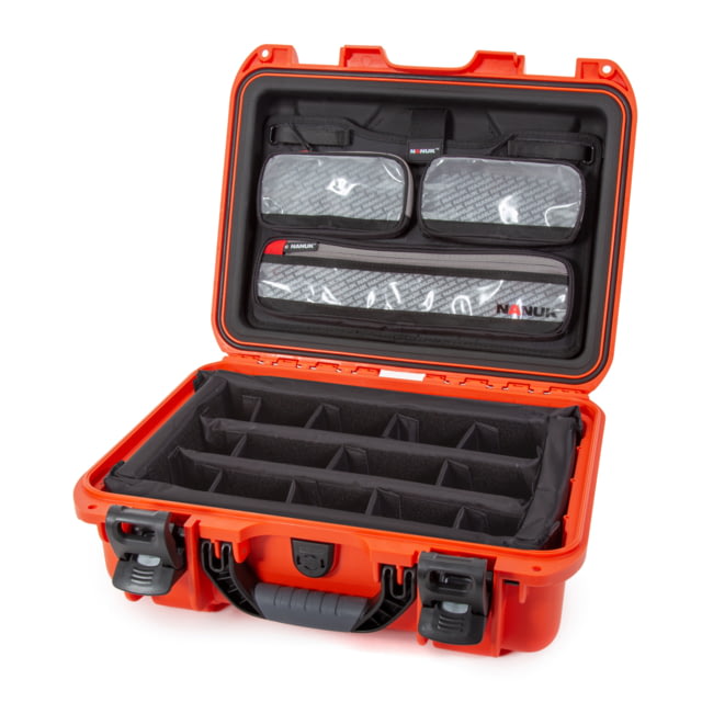 Nanuk 920 Pro Photo Camera Case Kit w/Lid Organizer / Padded Divider Orange Medium - Nanuk