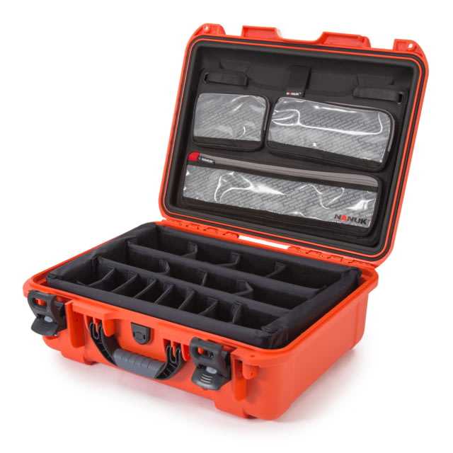 Nanuk 930 Pro Photo Camera Case Kit w/Lid Organizer / Padded Divider Orange Medium - Nanuk