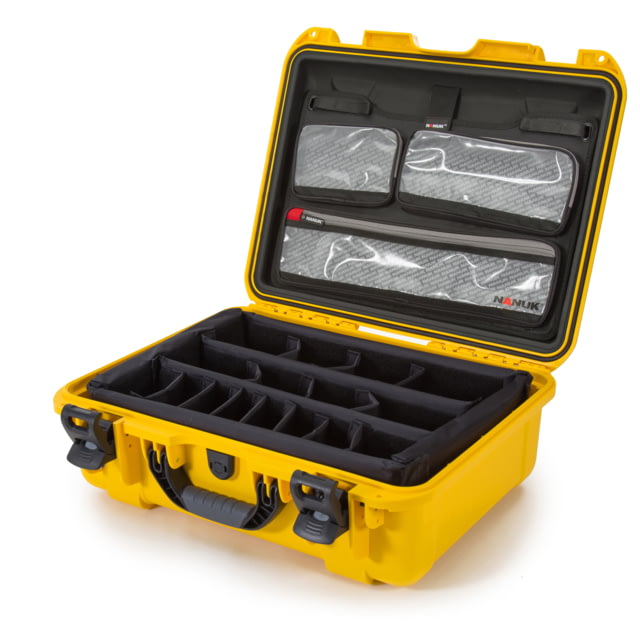 Nanuk 930 Pro Photo Camera Case Kit w/Lid Organizer / Padded Divider Yellow Medium - Nanuk
