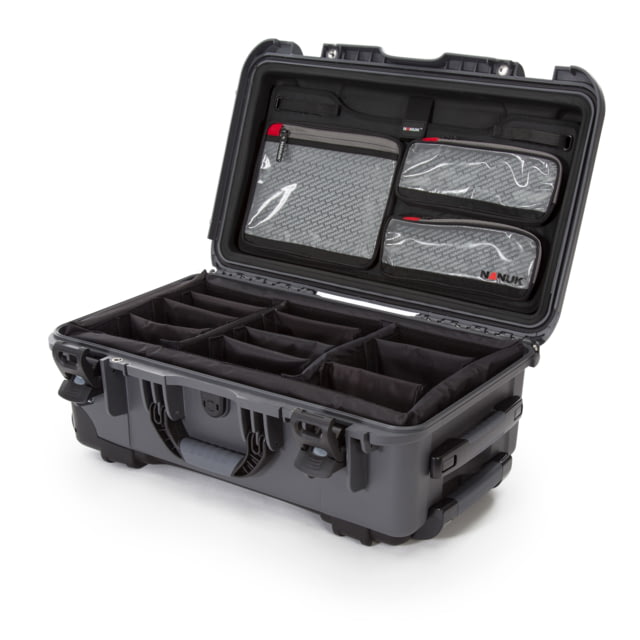 Nanuk 935 Pro Photo Camera Case Kit w/Lid Organizer / Padded Divider Graphite Large - Nanuk