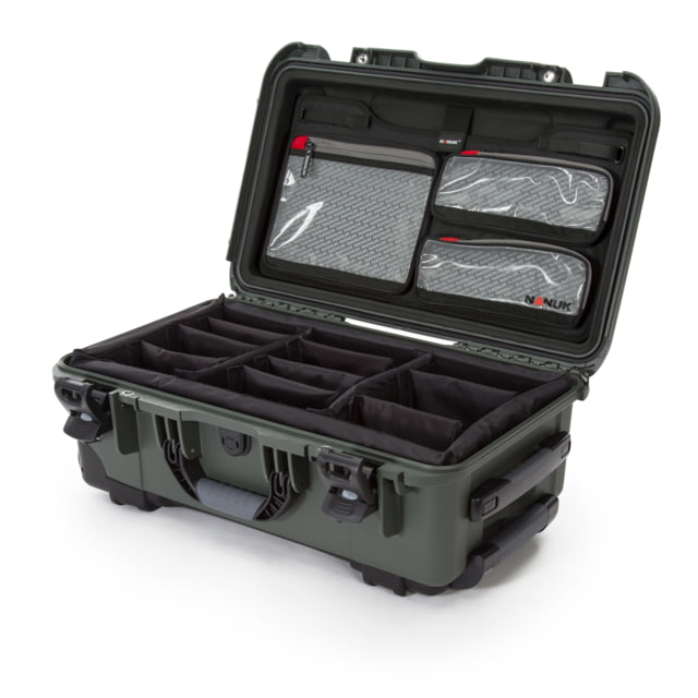 Nanuk 935 Pro Photo Camera Case Kit w/Lid Organizer / Padded Divider Olive Large - Nanuk