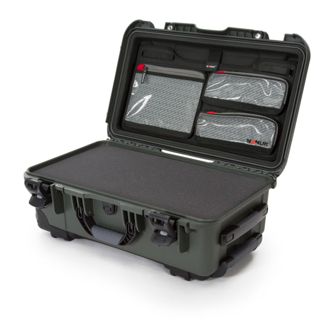 Nanuk 935 Protective Case w/ Cubed Foam / Lid Organizer Olive Large - Nanuk