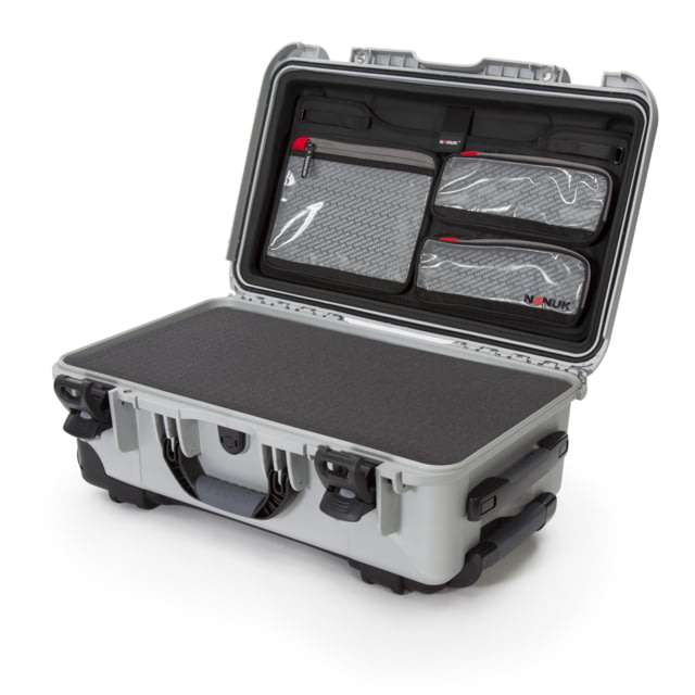 Nanuk 935 Protective Case w/ Cubed Foam / Lid Organizer Silver Large - Nanuk