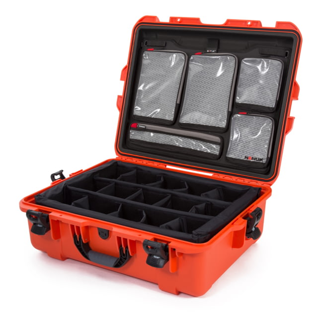 Nanuk 945 Pro Photo Camera Case Kit w/Lid Organizer / Padded Divider Orange Large - Nanuk