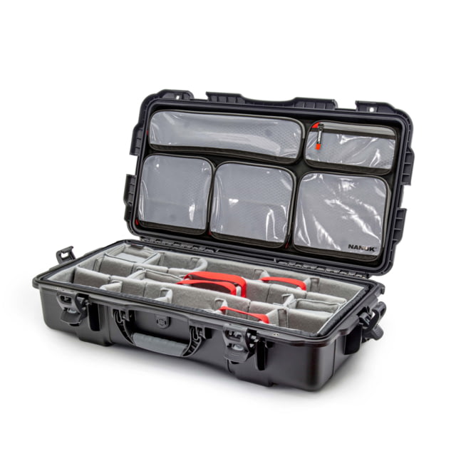 Nanuk 980 Pro Photo Camera Case Kit w/Lid Organizer / Padded Divider Black Medium - Nanuk