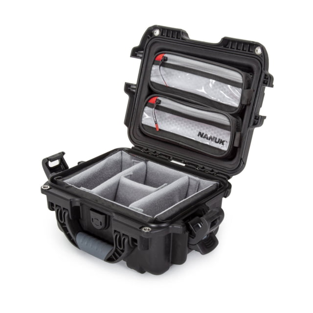 Nanuk 905 Pro Photo Camera Case Kit w/Lid Organizer / Padded Divider Black Small - Nanuk