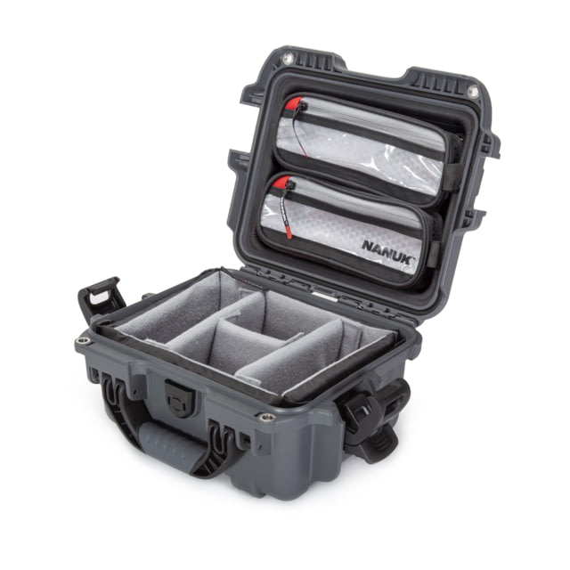 Nanuk 905 Pro Photo Camera Case Kit w/Lid Organizer / Padded Divider Graphite Small - Nanuk