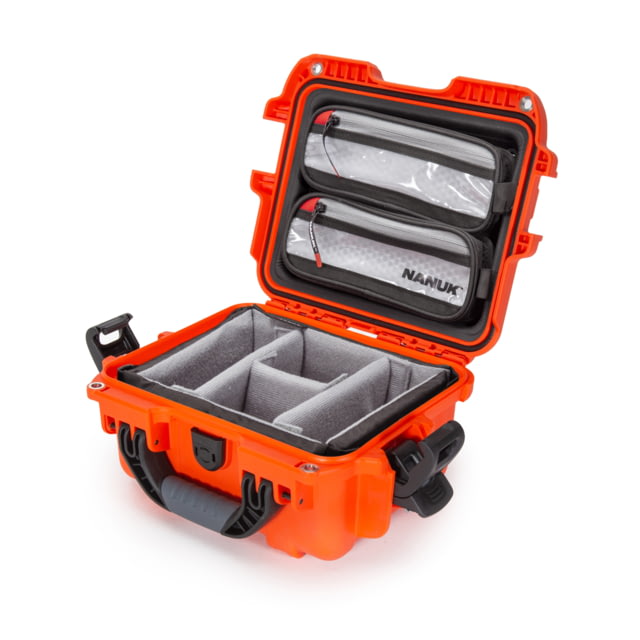 Nanuk 905 Pro Photo Camera Case Kit w/Lid Organizer / Padded Divider Orange Small - Nanuk