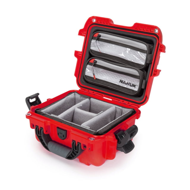 Nanuk 905 Pro Photo Camera Case Kit w/Lid Organizer / Padded Divider Red Small - Nanuk