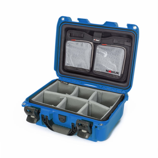 Nanuk 915 Pro Photo Camera Case Kit w/Lid Organizer / Padded Divider Blue Medium - Nanuk