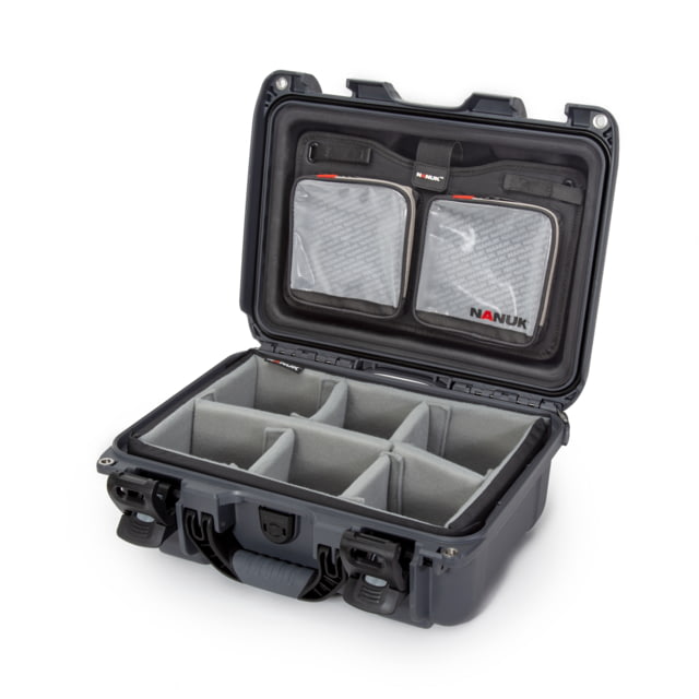 Nanuk 915 Pro Photo Camera Case Kit w/Lid Organizer / Padded Divider Graphite Medium - Nanuk