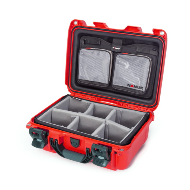 Nanuk 915 Pro Photo Camera Case Kit w/Lid Organizer / Padded Divider Red Medium - Nanuk