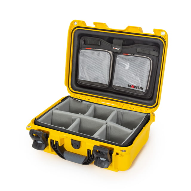 Nanuk 915 Pro Photo Camera Case Kit w/Lid Organizer / Padded Divider Yellow Medium - Nanuk
